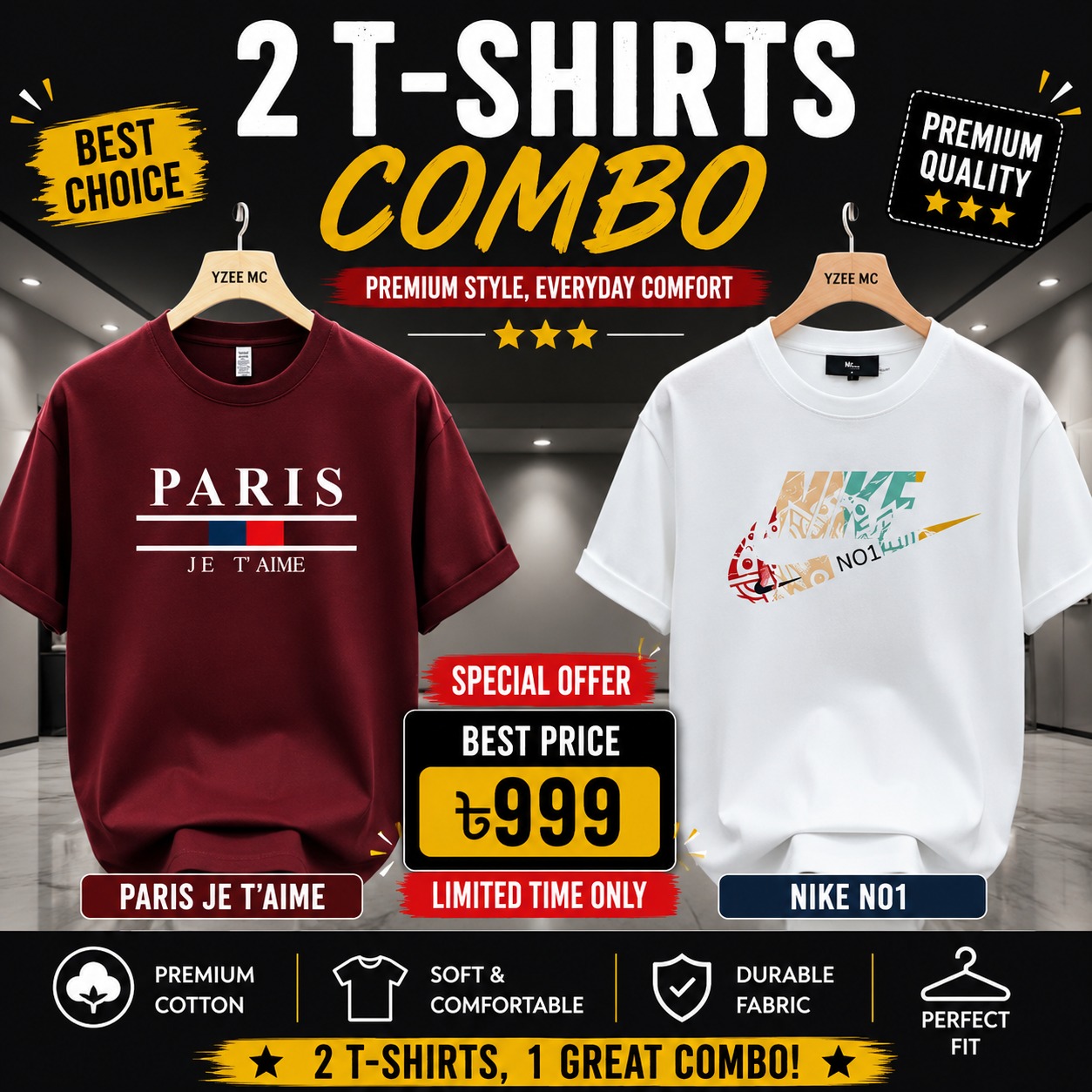 Premium China Drop-Shoulder T-Shirts