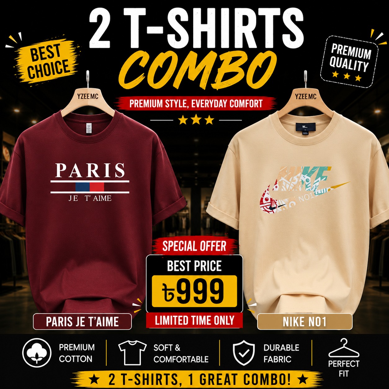 Premium China Drop-Shoulder T-Shirts