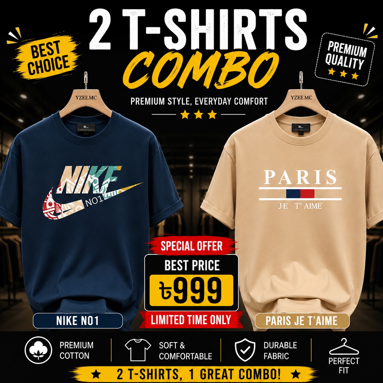 Premium China Drop-Shoulder T-Shirts