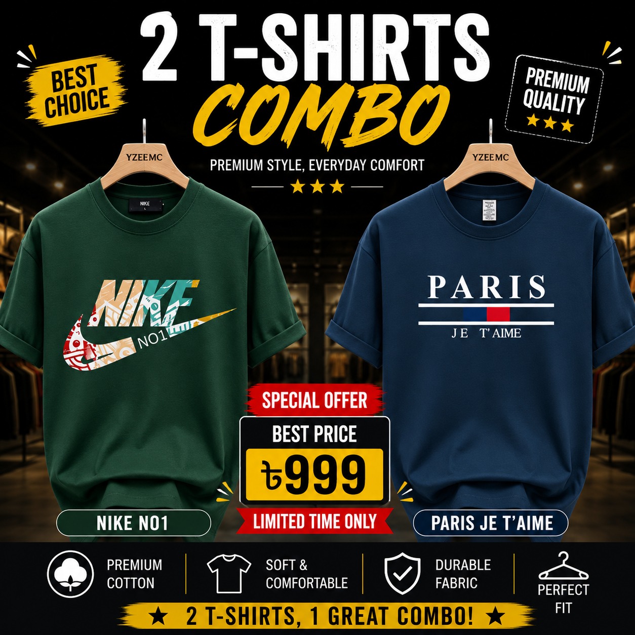 Premium China Drop-Shoulder T-Shirts