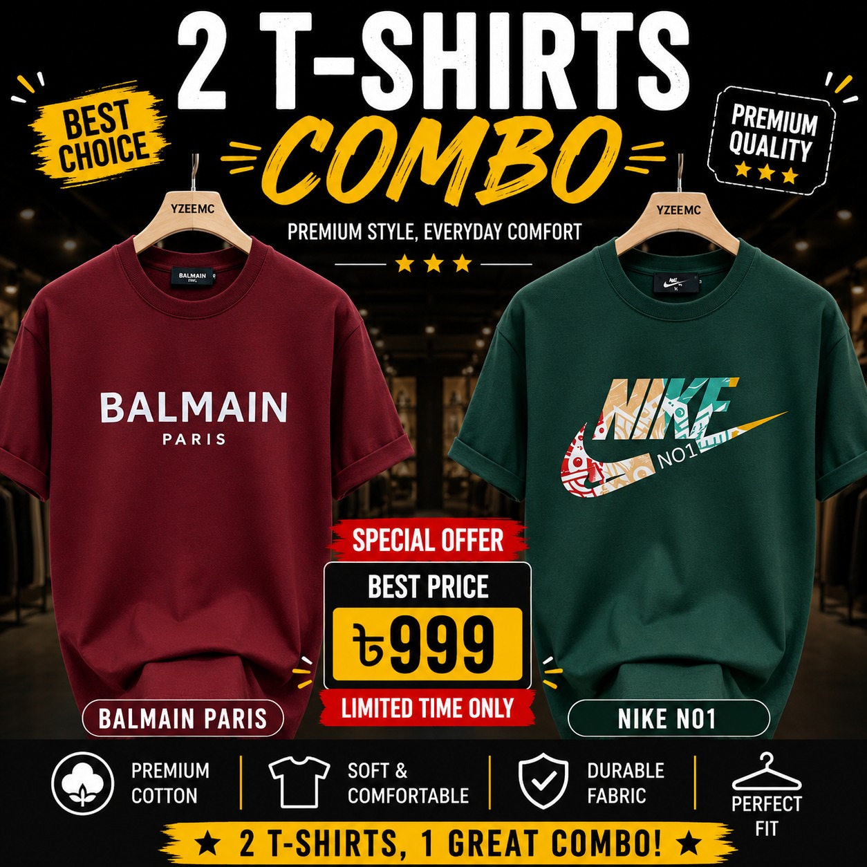 Premium China Drop-Shoulder T-Shirts