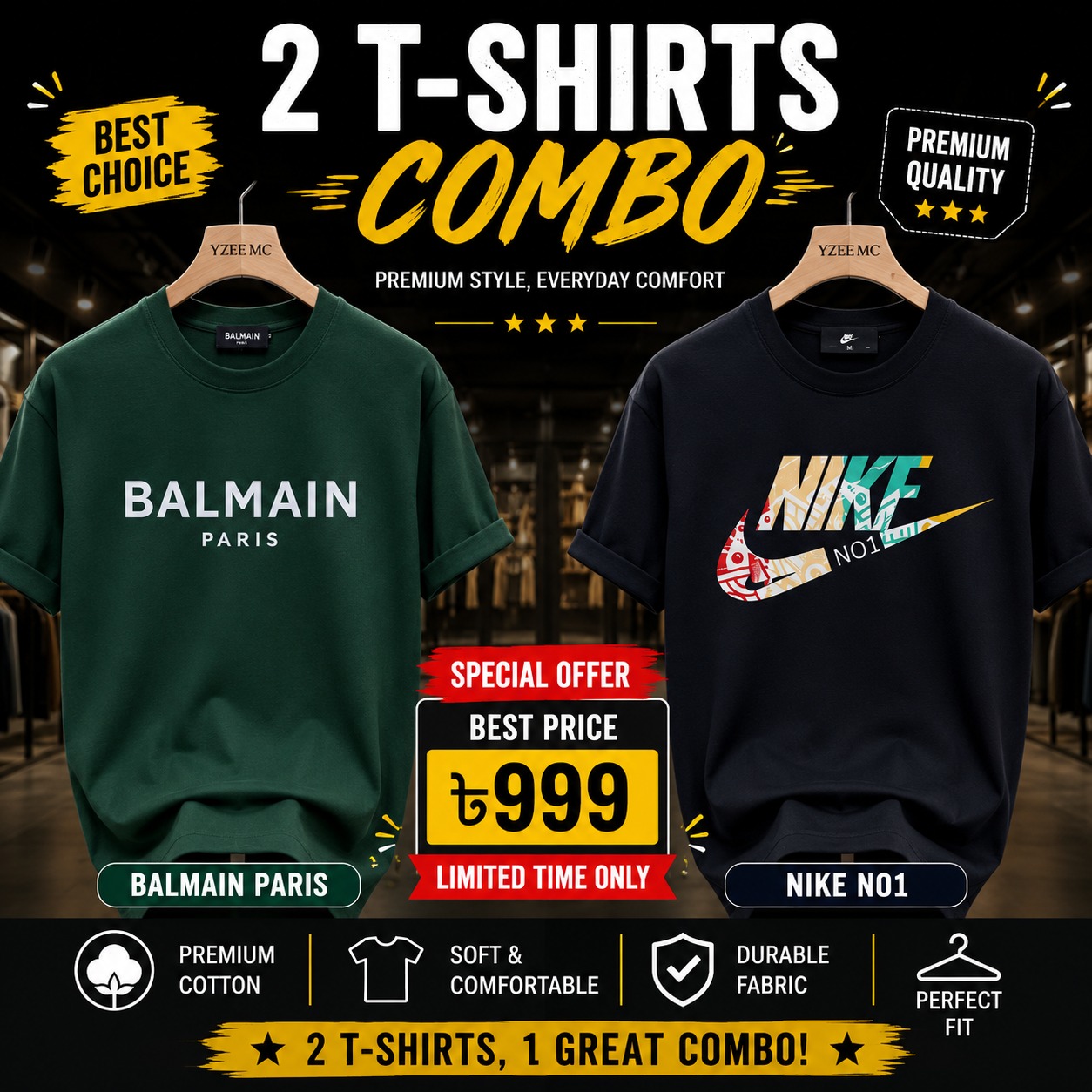 Premium China Drop-Shoulder T-Shirts