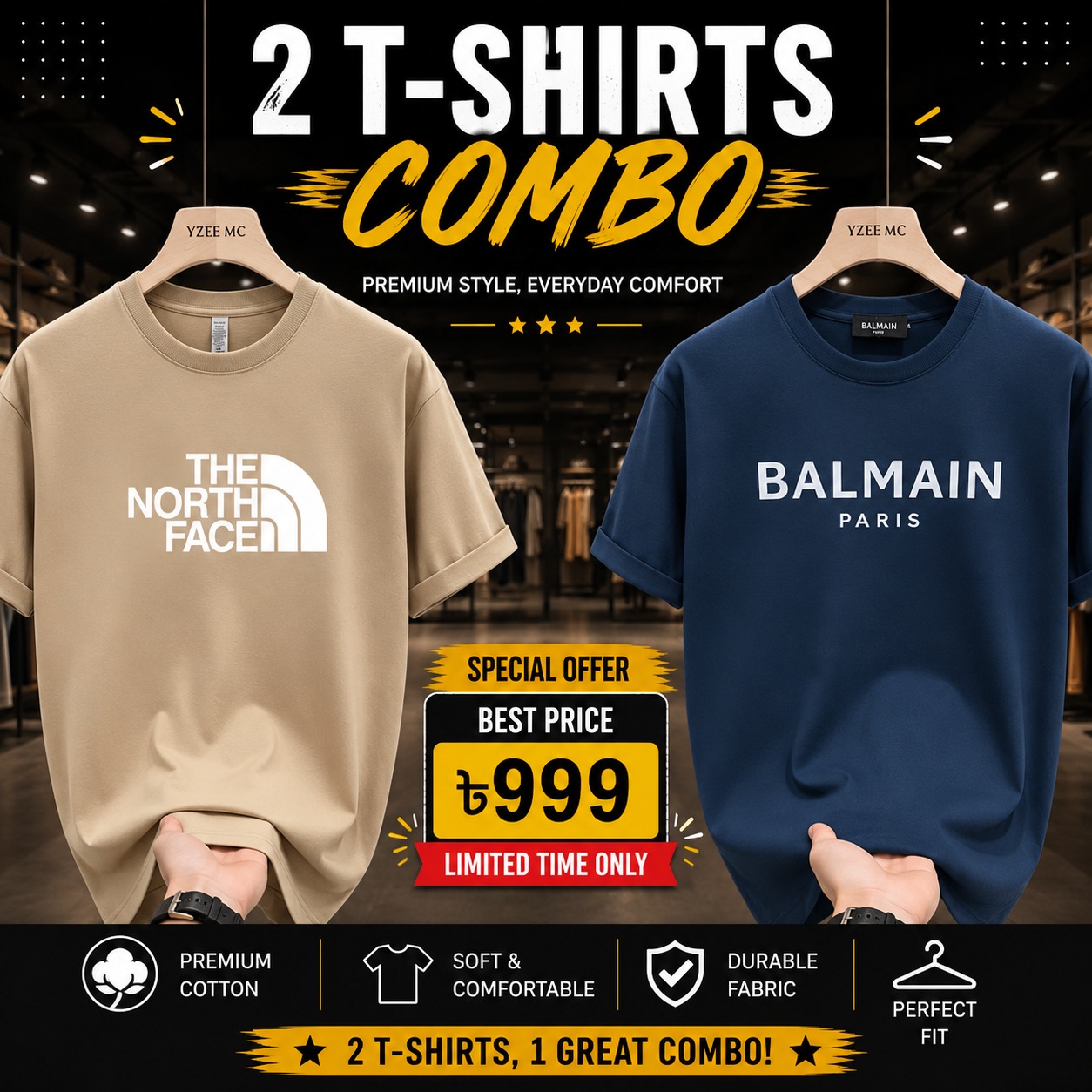 Premium China Drop-Shoulder T-Shirts