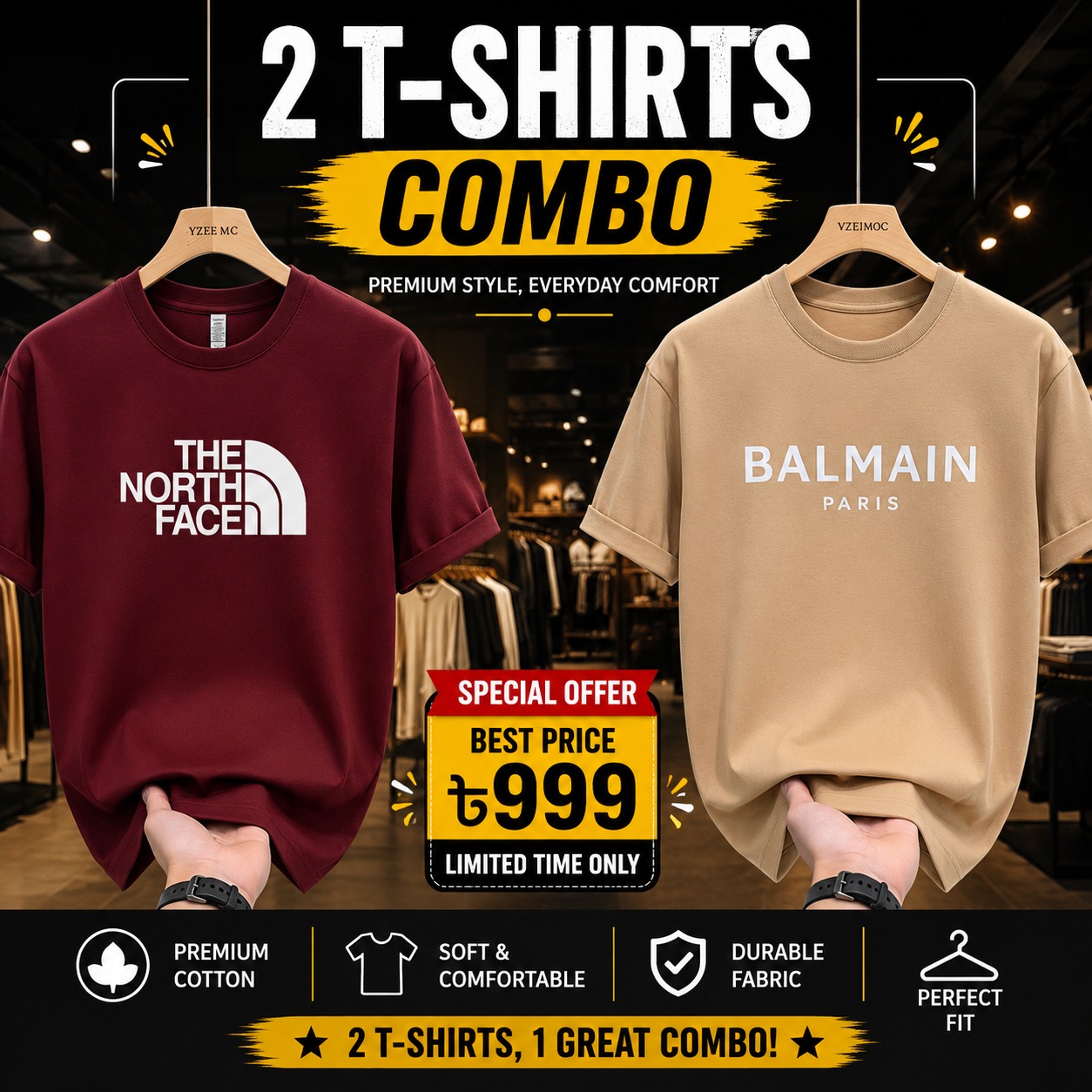 Premium China Drop-Shoulder T-Shirts