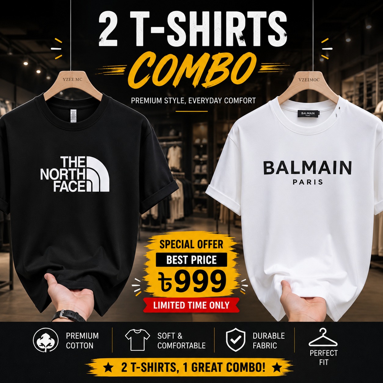 Premium China Drop-Shoulder T-Shirts