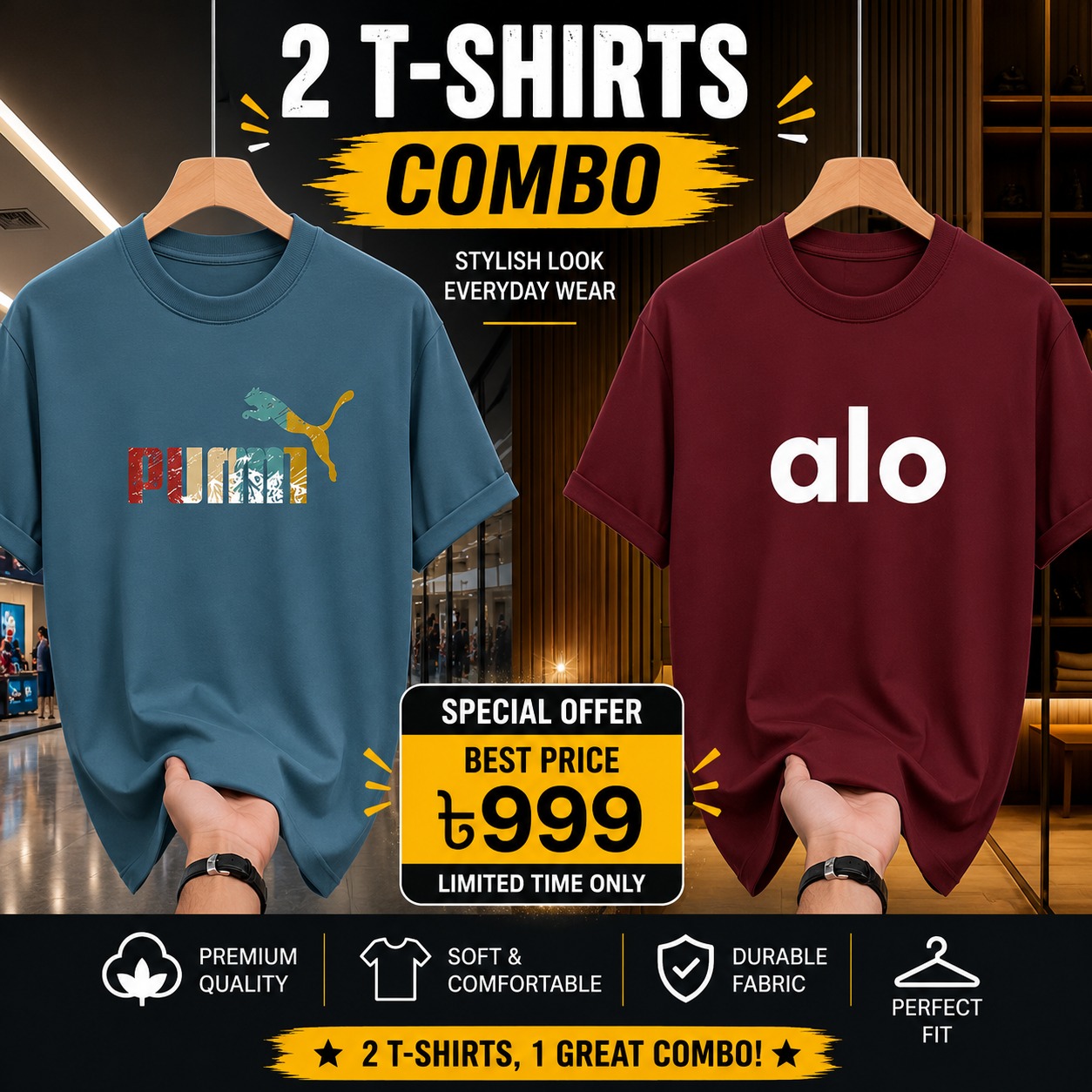 Premium China Drop-Shoulder T-Shirts