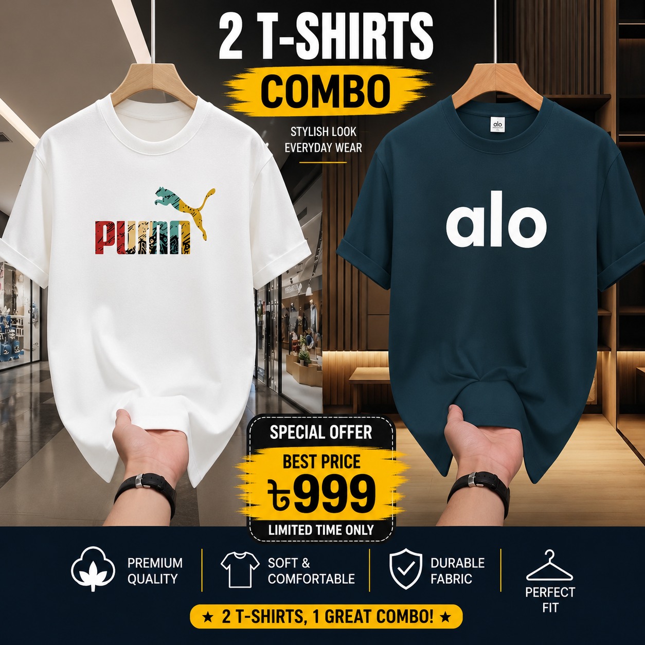 Premium China Drop-Shoulder T-Shirts